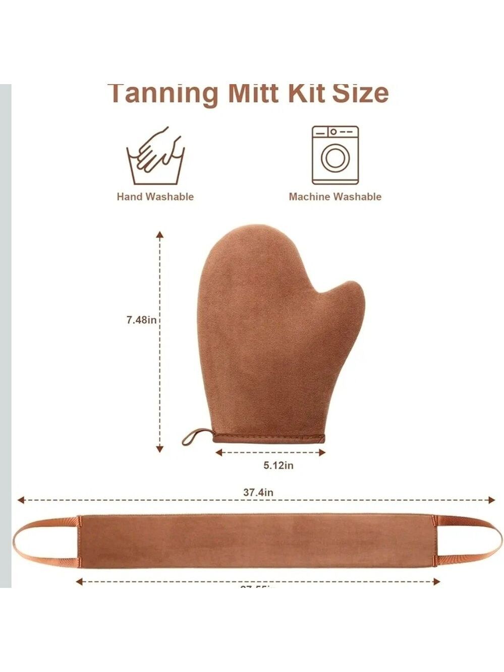 Brown Exfoliating Mitt and Back Scrubber Set - Picture 7 of 9